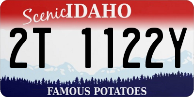 ID license plate 2T1122Y