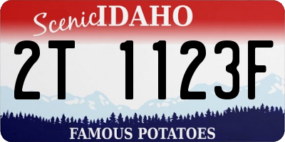 ID license plate 2T1123F