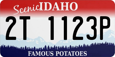 ID license plate 2T1123P