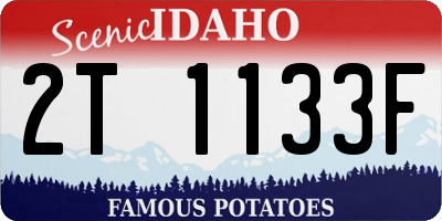 ID license plate 2T1133F