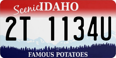 ID license plate 2T1134U