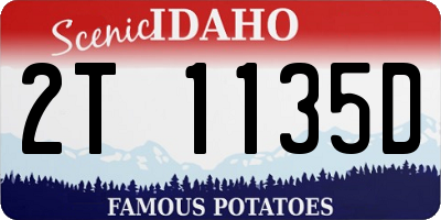 ID license plate 2T1135D