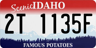 ID license plate 2T1135F