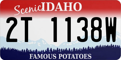 ID license plate 2T1138W