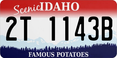 ID license plate 2T1143B