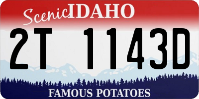 ID license plate 2T1143D