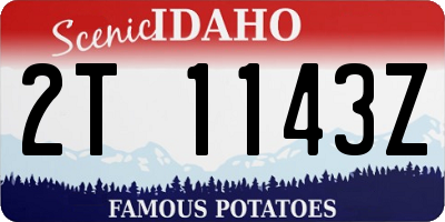 ID license plate 2T1143Z