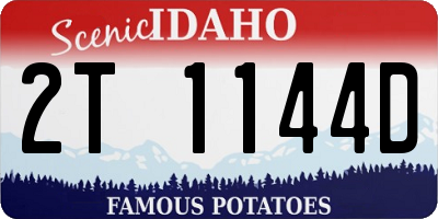 ID license plate 2T1144D