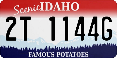 ID license plate 2T1144G