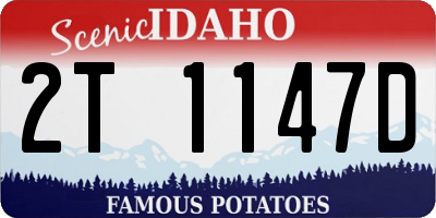 ID license plate 2T1147D