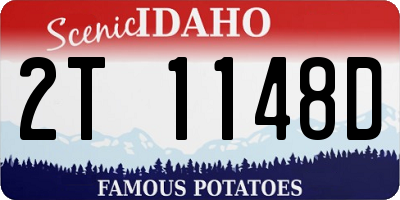 ID license plate 2T1148D