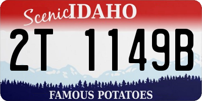 ID license plate 2T1149B