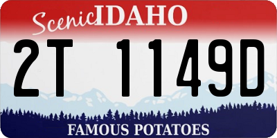 ID license plate 2T1149D