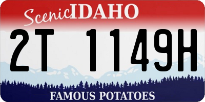 ID license plate 2T1149H