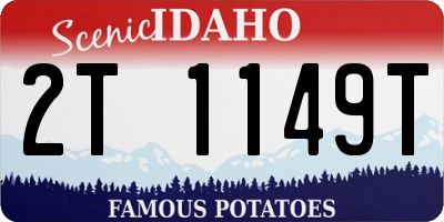 ID license plate 2T1149T