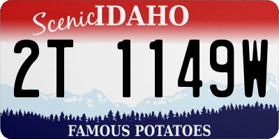 ID license plate 2T1149W