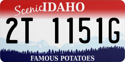 ID license plate 2T1151G