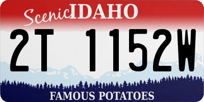 ID license plate 2T1152W