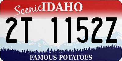 ID license plate 2T1152Z