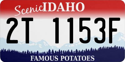 ID license plate 2T1153F