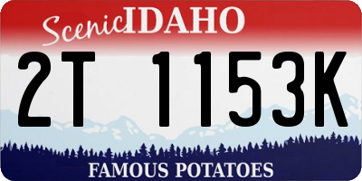 ID license plate 2T1153K