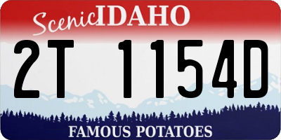 ID license plate 2T1154D