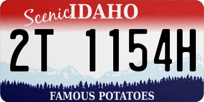 ID license plate 2T1154H