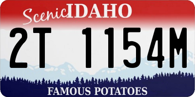 ID license plate 2T1154M