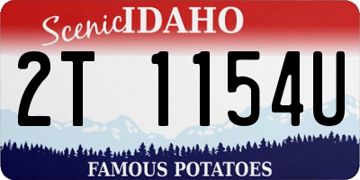ID license plate 2T1154U