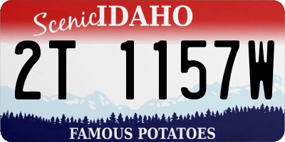 ID license plate 2T1157W