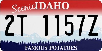 ID license plate 2T1157Z