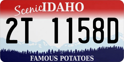 ID license plate 2T1158D