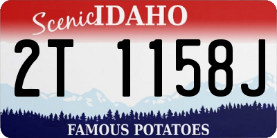 ID license plate 2T1158J