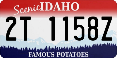 ID license plate 2T1158Z