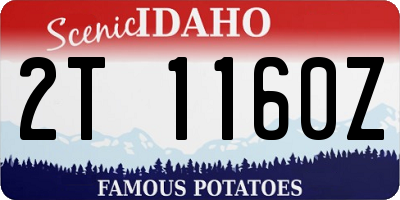ID license plate 2T1160Z