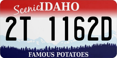 ID license plate 2T1162D