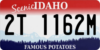 ID license plate 2T1162M
