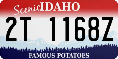 ID license plate 2T1168Z