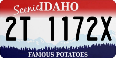 ID license plate 2T1172X