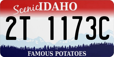 ID license plate 2T1173C