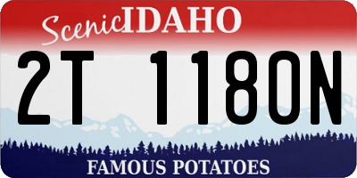 ID license plate 2T1180N
