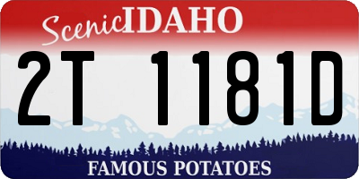 ID license plate 2T1181D