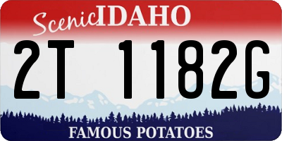 ID license plate 2T1182G