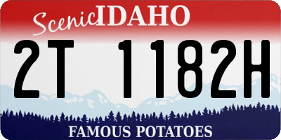 ID license plate 2T1182H