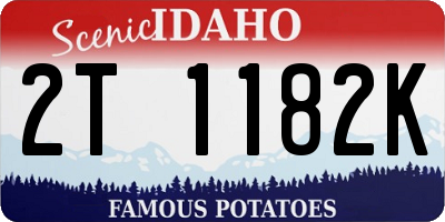 ID license plate 2T1182K