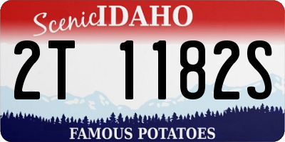 ID license plate 2T1182S