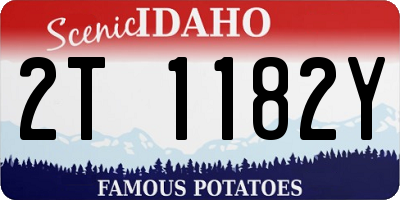 ID license plate 2T1182Y
