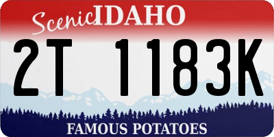 ID license plate 2T1183K