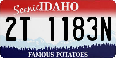 ID license plate 2T1183N