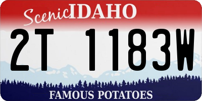 ID license plate 2T1183W